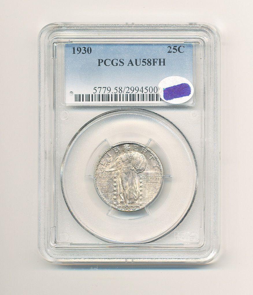 1930 STANDING 25C PCGS AU58FH FULL HEAD (1 of 2)