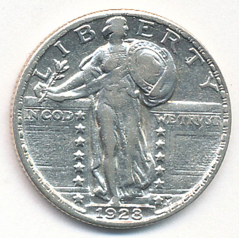 1928 STANDING LIBERTY SILVER QUARTER NEAR AU (1 of 2)