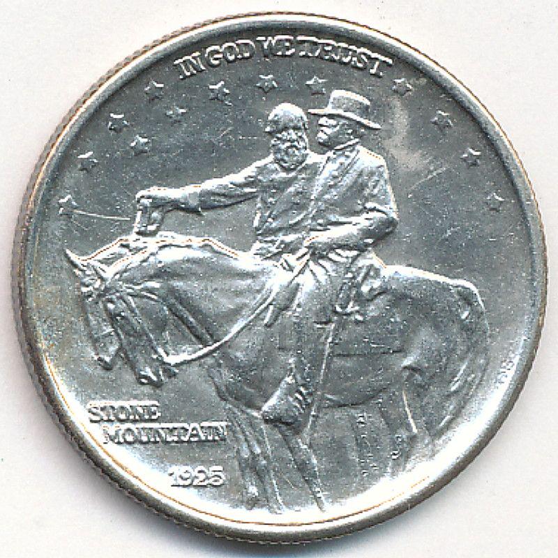 1925 STONE MOUNTAIN SILVER COMMEM .50C AU DET (1 of 2)