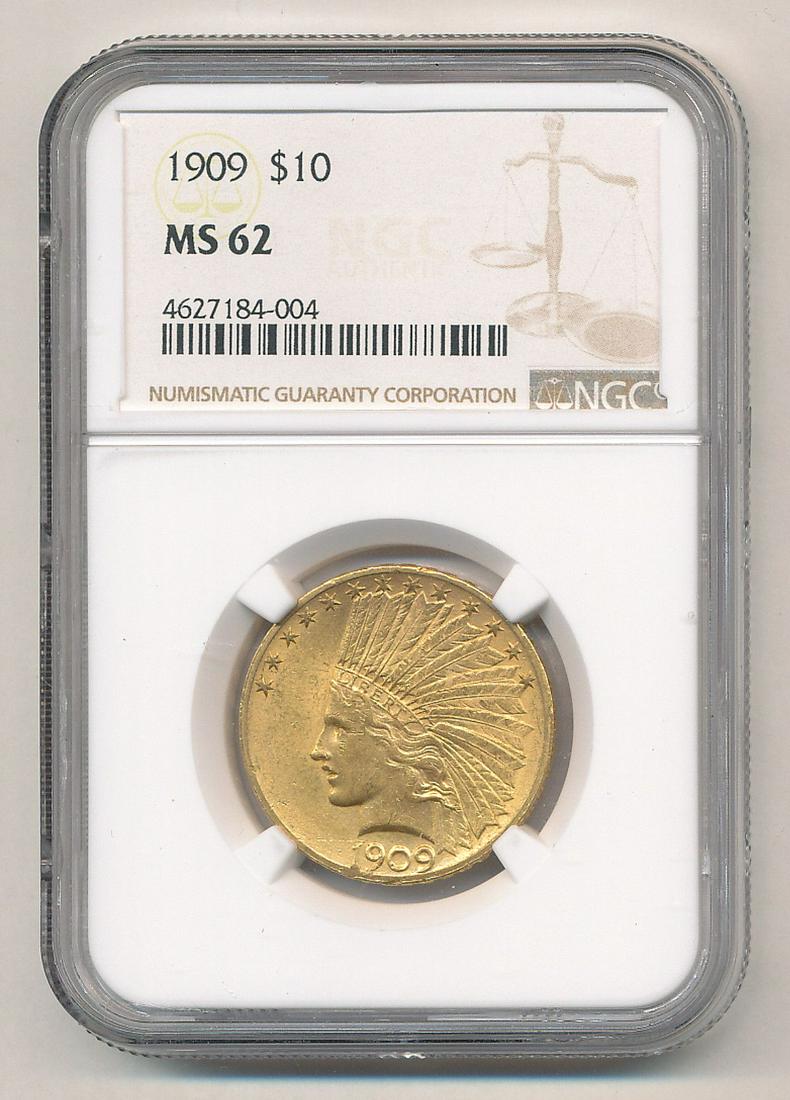 1909 $10 INDIAN GOLD NGC MS 62 (1 of 2)