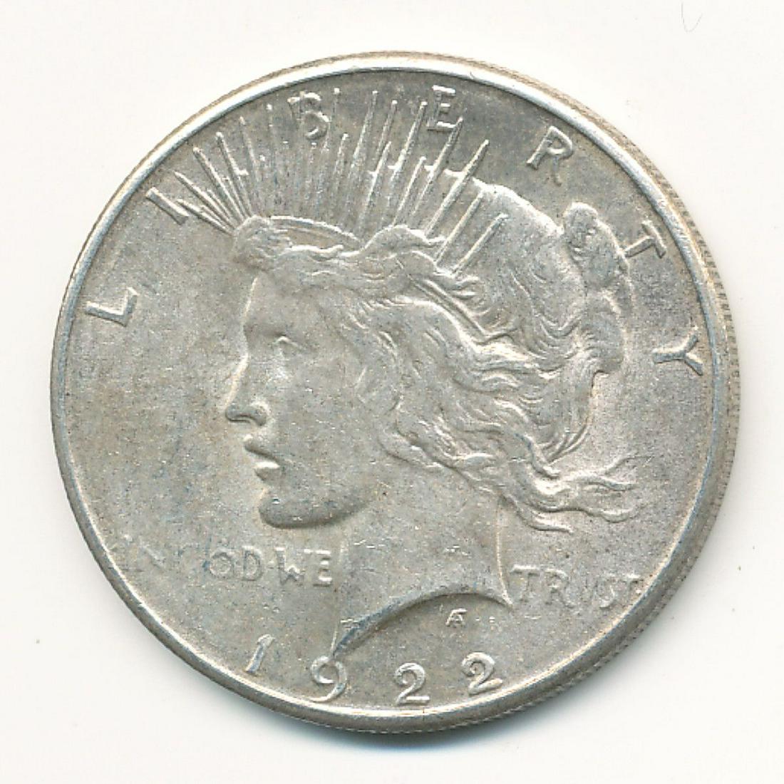 1922-S PEACE SILVER DOLLAR: WINNER OF AUCTION SHALL RECEIVE THE EXACT COIN SHOWN HERE