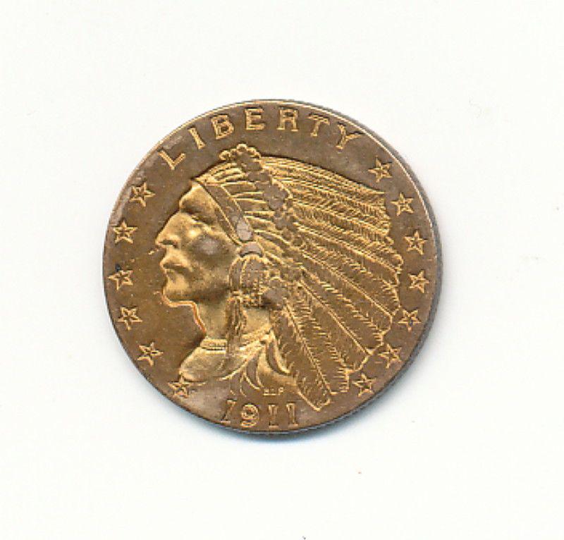 1911 $2.5 INDIAN HEAD GOLD MS63 (1 of 2)