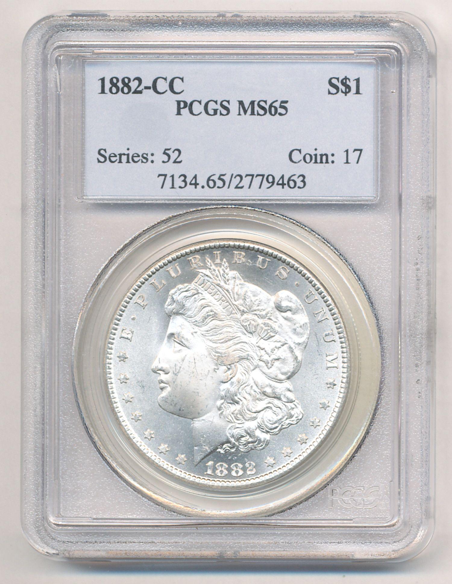 1882-CC CARSON CITY MORGAN DOLLAR PCGS MS 65 (1 of 3)