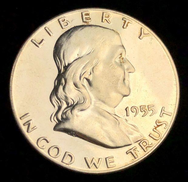 PROOF 1955 FRANKLIN HALF DOLLAR PROOF 65 (1 of 6)