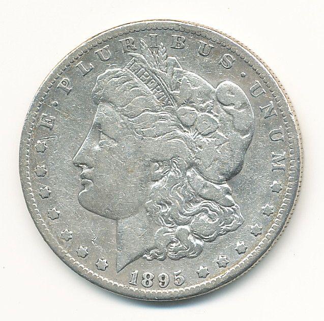 1895-S BETTER DATE MORGAN SILVER $1 FINE (1 of 2)