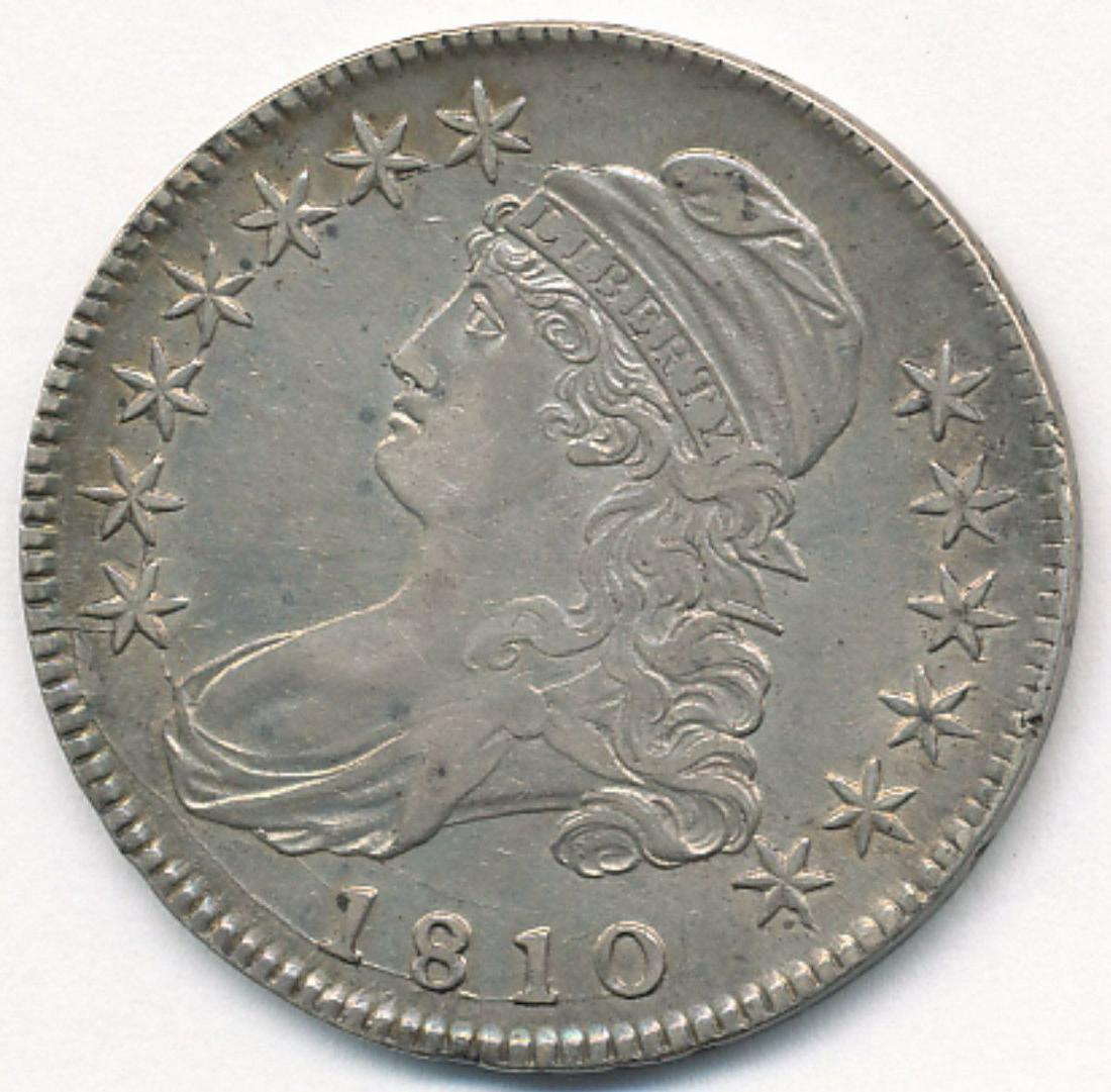 1810 CAPPED BUST HALF DOLLAR AU+++ (1 of 2)