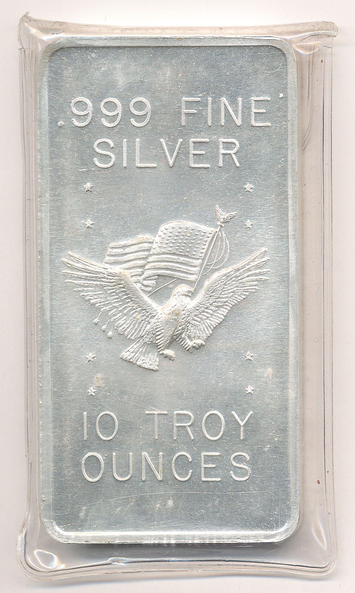 VINTAGE ANTIQUE CC 10 OZ SILVER BAR 1981 (1 of 2)