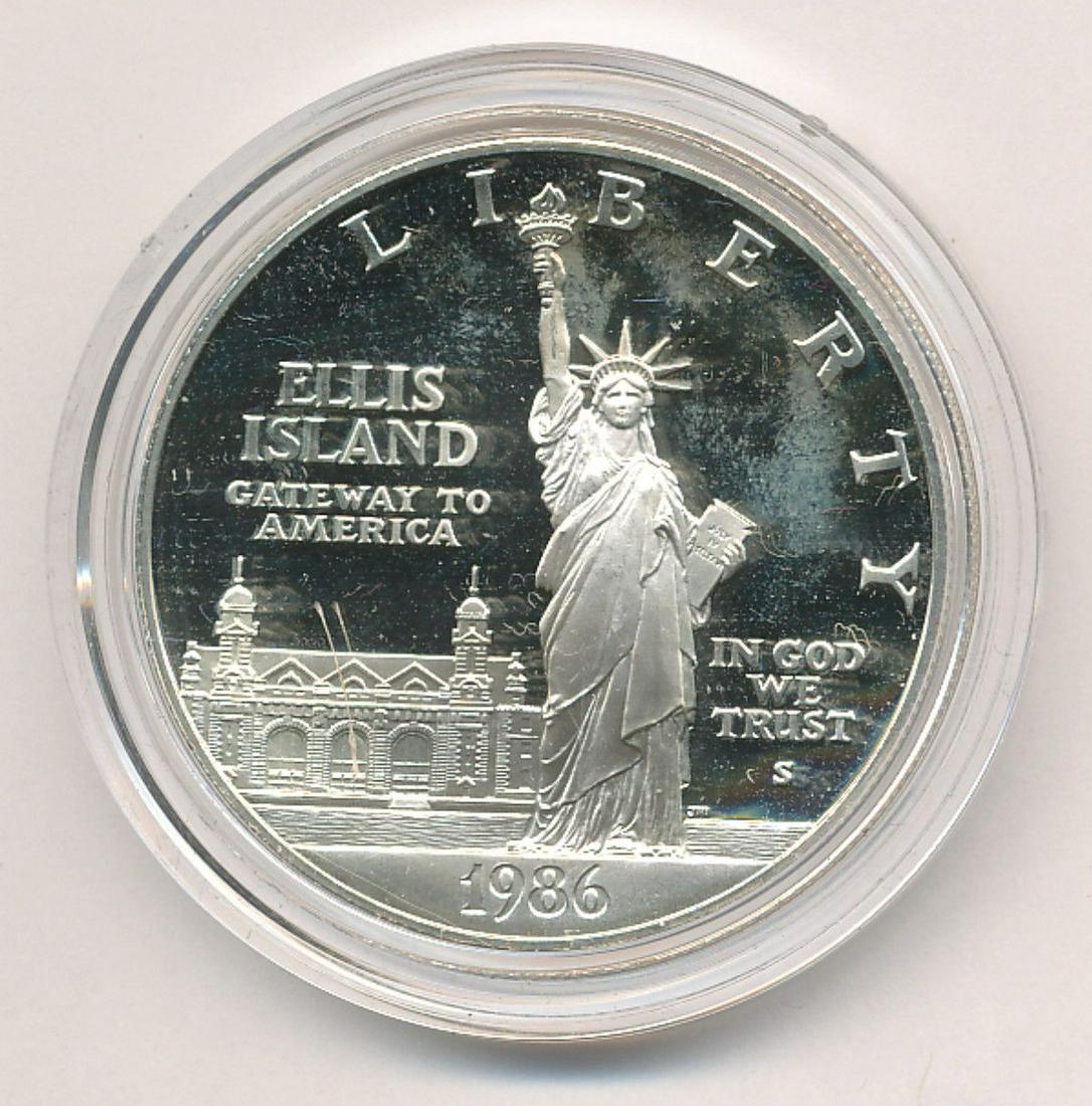 1986 PROOF STATUE OF LIBERTY SILVER DOLLAR (1 of 2)