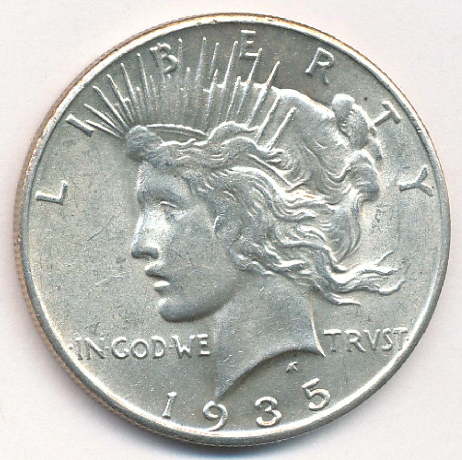 1935 PEACE SILVER DOLLAR CHOICE AU (1 of 2)
