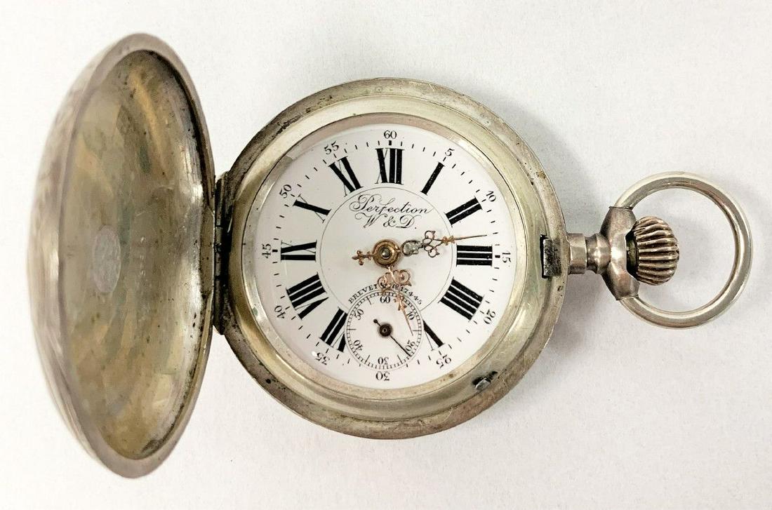 PERFECTION W&D, HANDMADE SILVER POCKET WATCH (1 of 10)