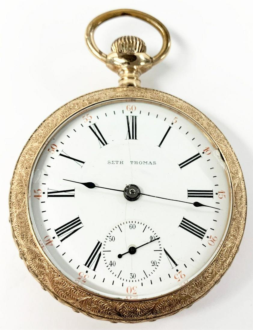 SETH THOMAS HAND DESIGNED POCKET WATCH: WINNER SHALL RECEIVE THE EXACT POCKET WATCH SHOWN HERE 21 GENERALS (GOLD PLATED) (NOT SOLID GOLD)