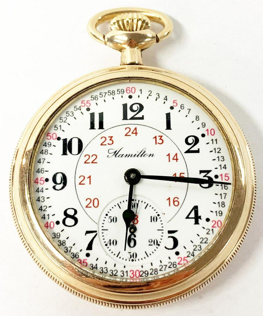 OPEN FACE HAMILTON POCKET WATCH: WINNER SHALL RECEIVE THE EXACT POCKET WATCH SHOWN HERE