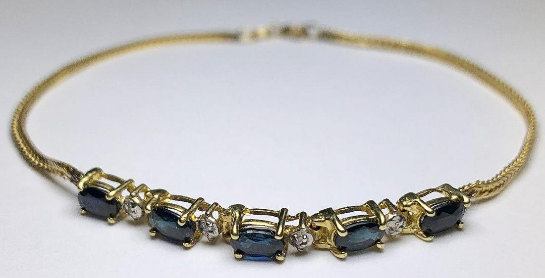 ELEGANT 10K GOLD BRACELET WITH GEMSTONES (1 of 7)