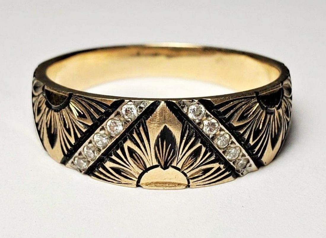 BEAUTIFUL DESIGN 14K GOLD RING WITH DIAMONDS (1 of 4)