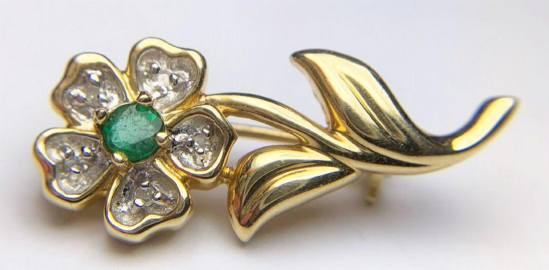 14K GOLD FLOWER PENDANT & PIN (1 of 9)