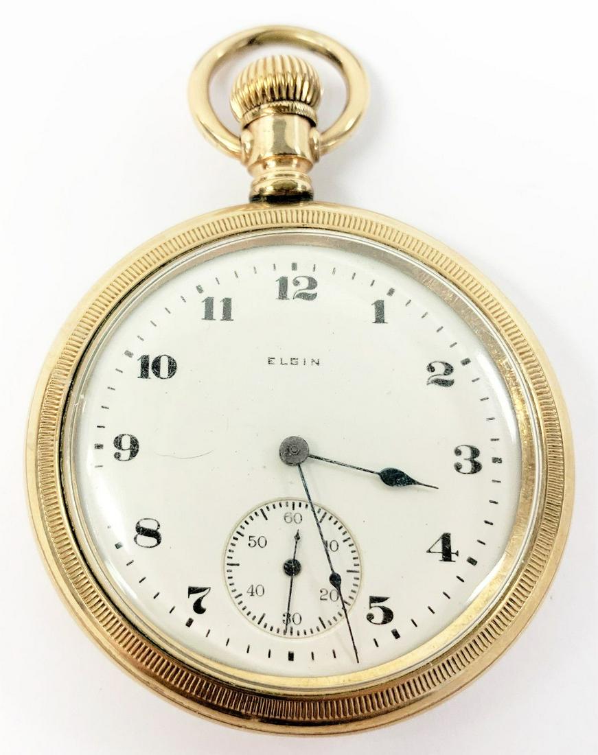 ELGIN GOLD PLATED POCKET WATCH (1 of 6)