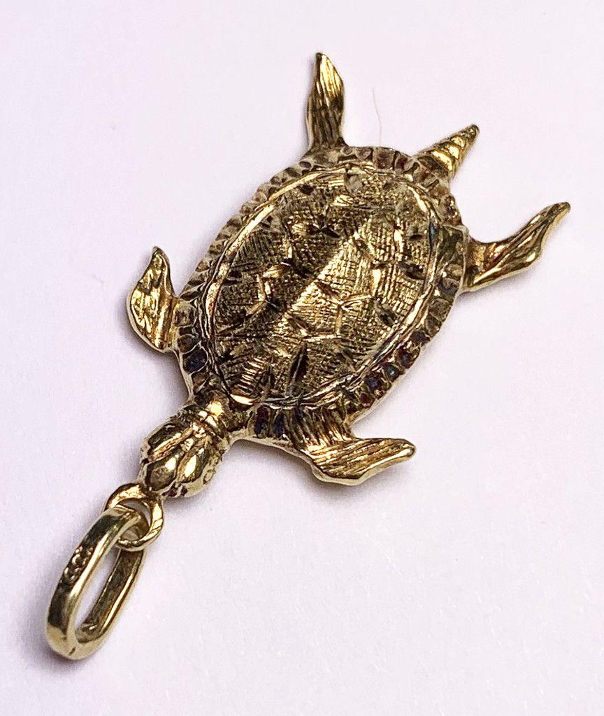 14K GOLD SHELL SEA TURTLE PENDANT (1 of 7)