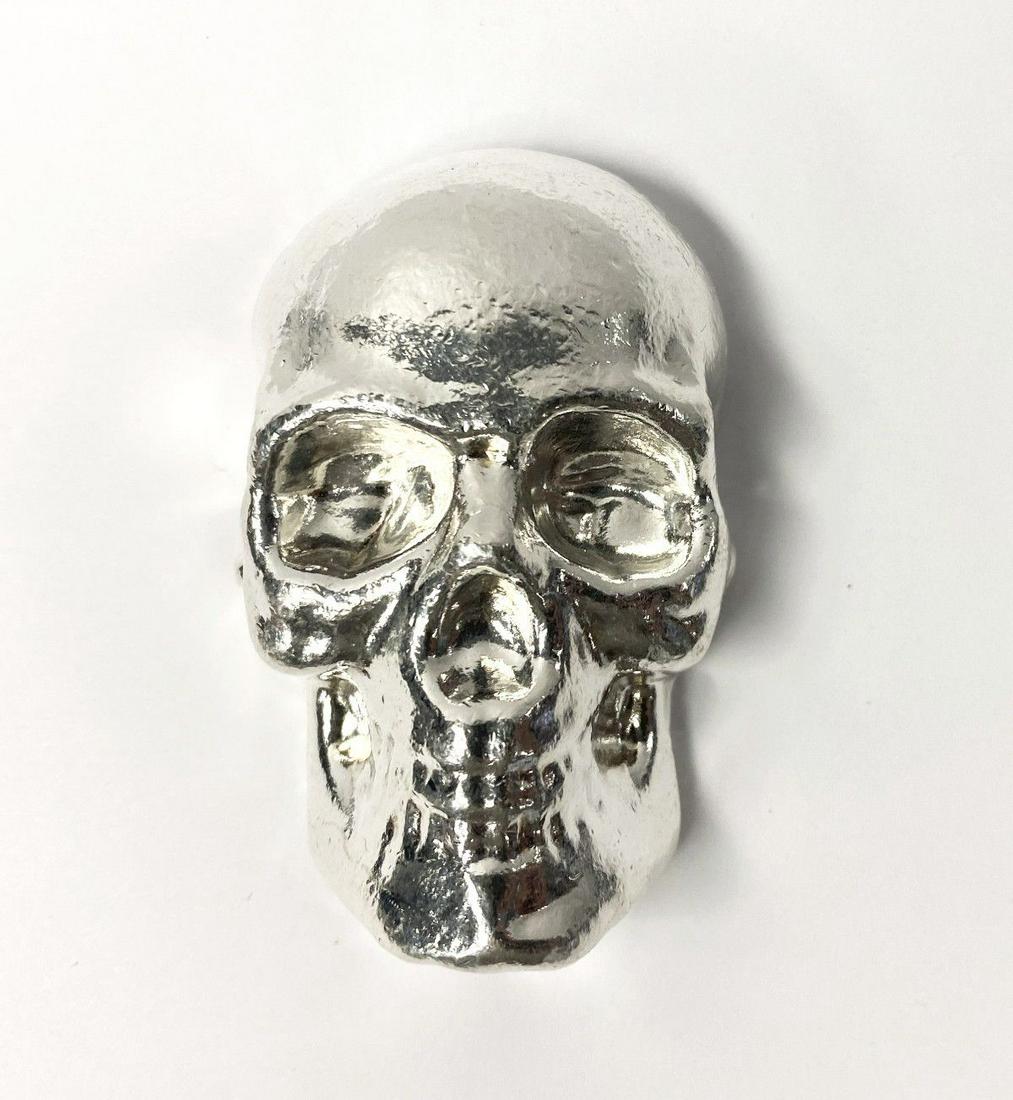 VINTAGE RARE SILVER BULLION 10OZ SILVER SKULL (1 of 5)
