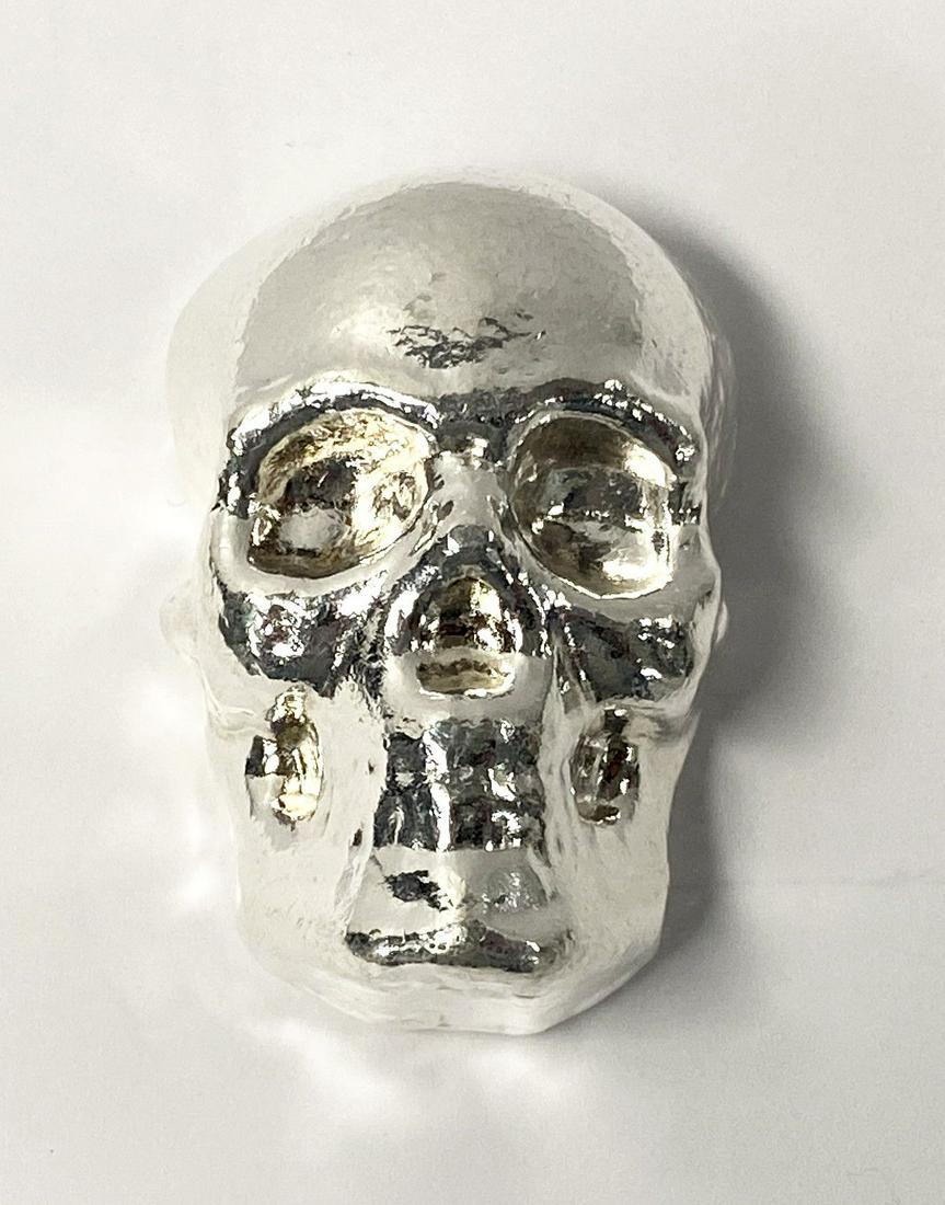 VINTAGE RARE SILVER BULLION 5 OZ SILVER SKULL (1 of 4)