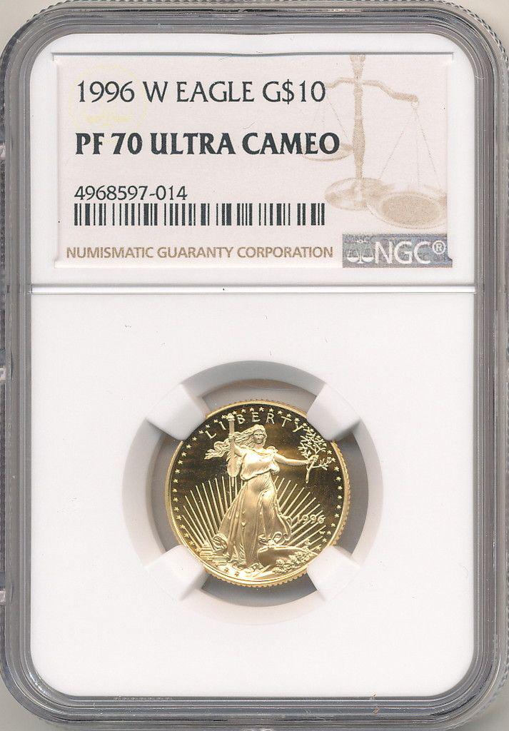 1996 $10 GOLD EAGLE NGC PF70 ULTRA: NGC PRICE GUIDE: 660 WINNER SHALL RECEIVE THE EXACT COIN SHOWN HERE