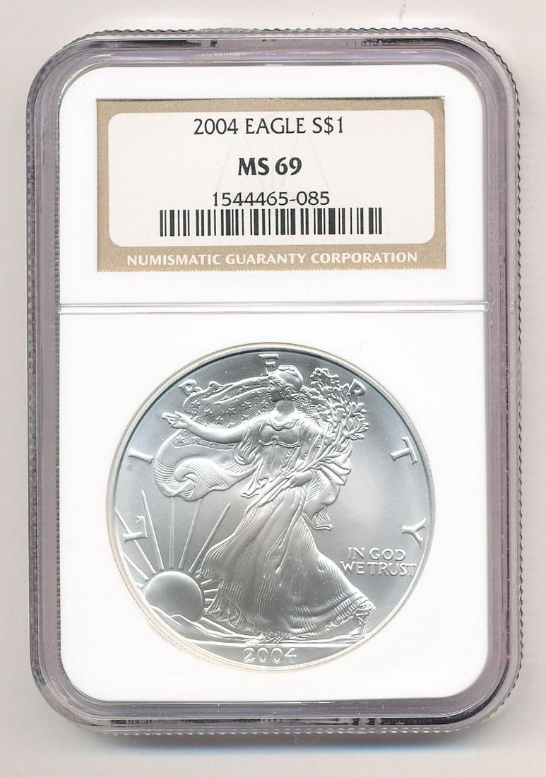 2004 AMERICAN SILVER EAGLE NGC MS69 (1 of 2)