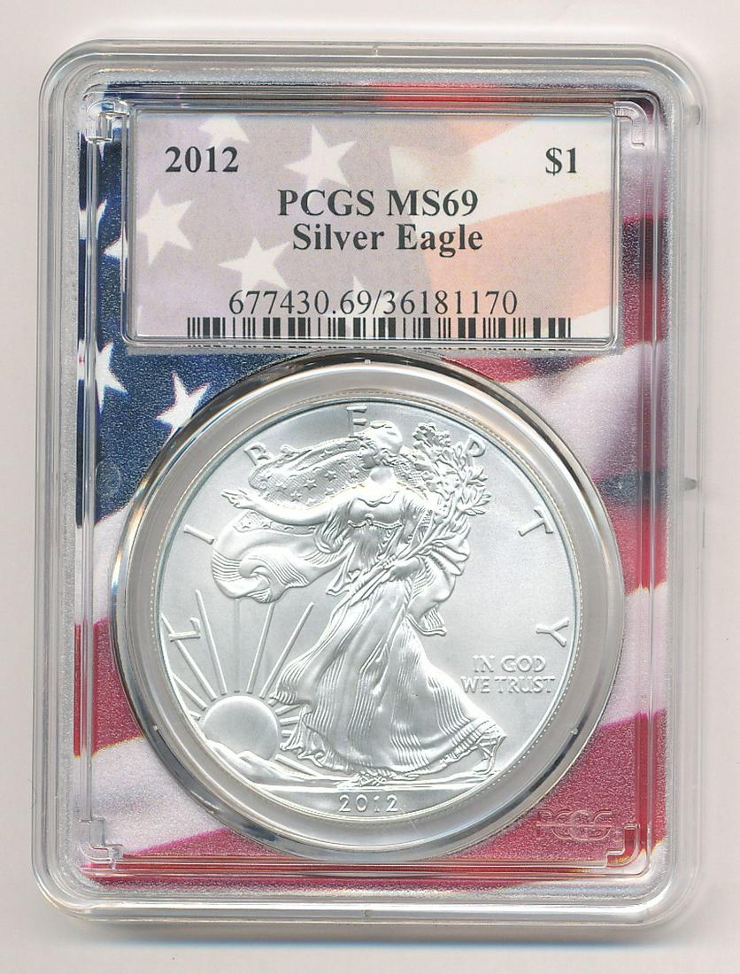 2012 PCGS MS69 AMERICAN SILVER EAGLE (1 of 2)