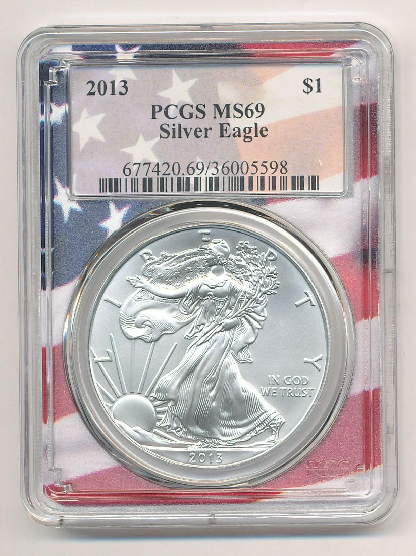 2013 PCGS MS69 AMERICAN SILVER EAGLE (1 of 2)