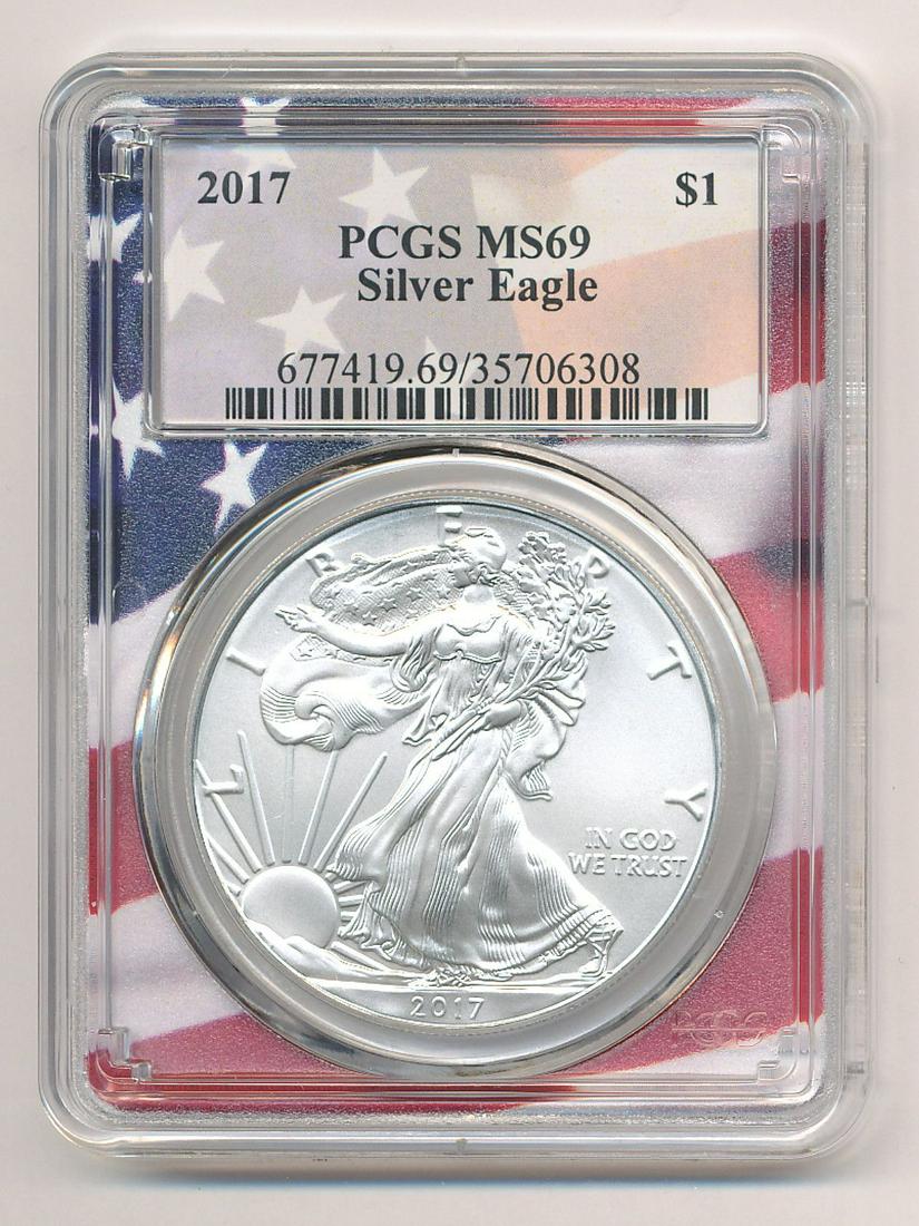 2017 PCGS MS69 AMERICAN SILVER EAGLE (1 of 2)