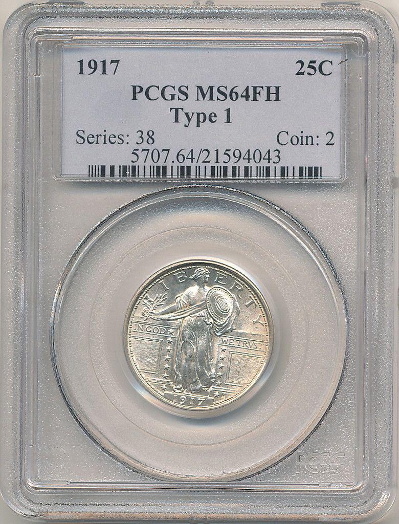 1917 STANDING 25C PCGS MS64FH TYPE 1 (1 of 2)