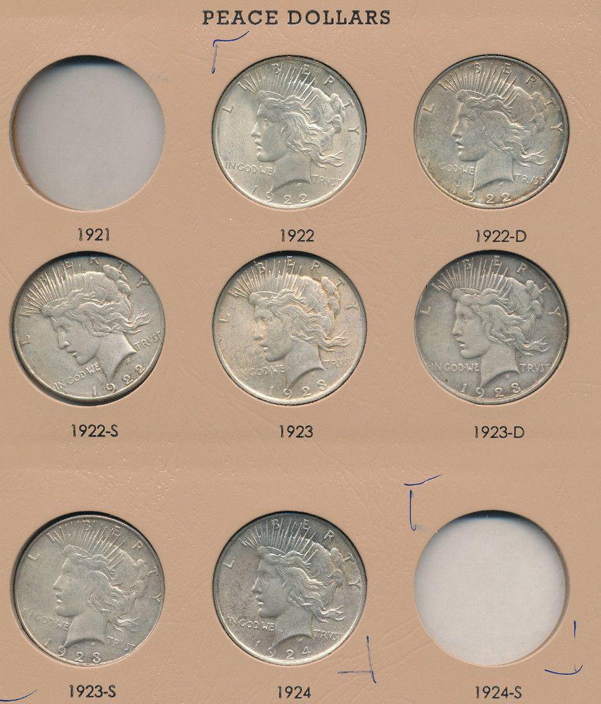 (7) 1922-1924 PEACE SILVER DOLLARS (1 of 3)