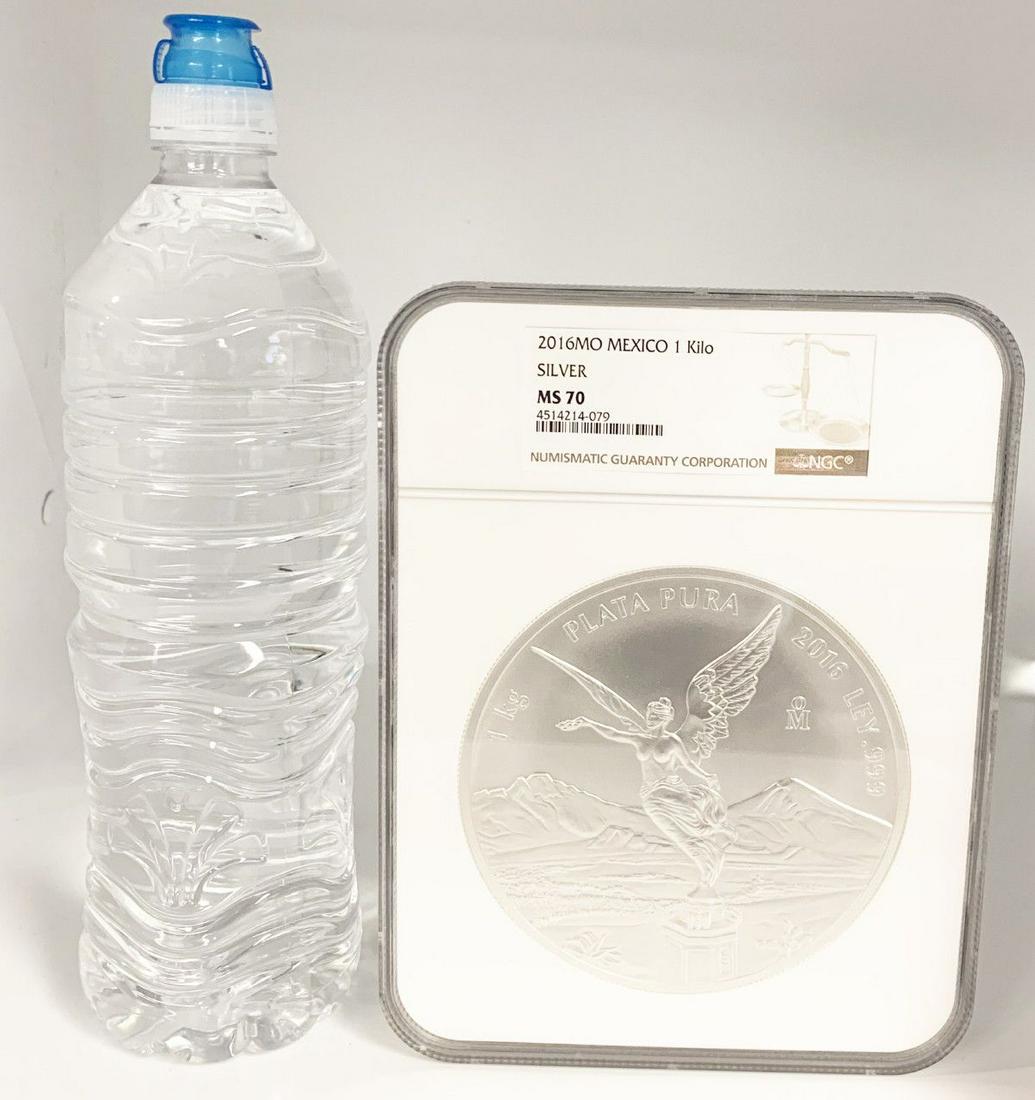 HUGE!! 2016MO MEXICO 1 KILO SILVER NGC MS 70 (1 of 5)