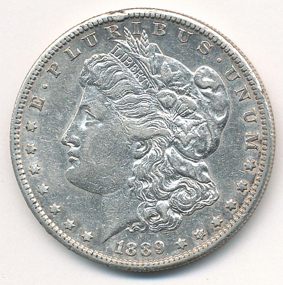 MINT ERROR 1889-S MORGAN SILVER DOLLAR AU (1 of 4)