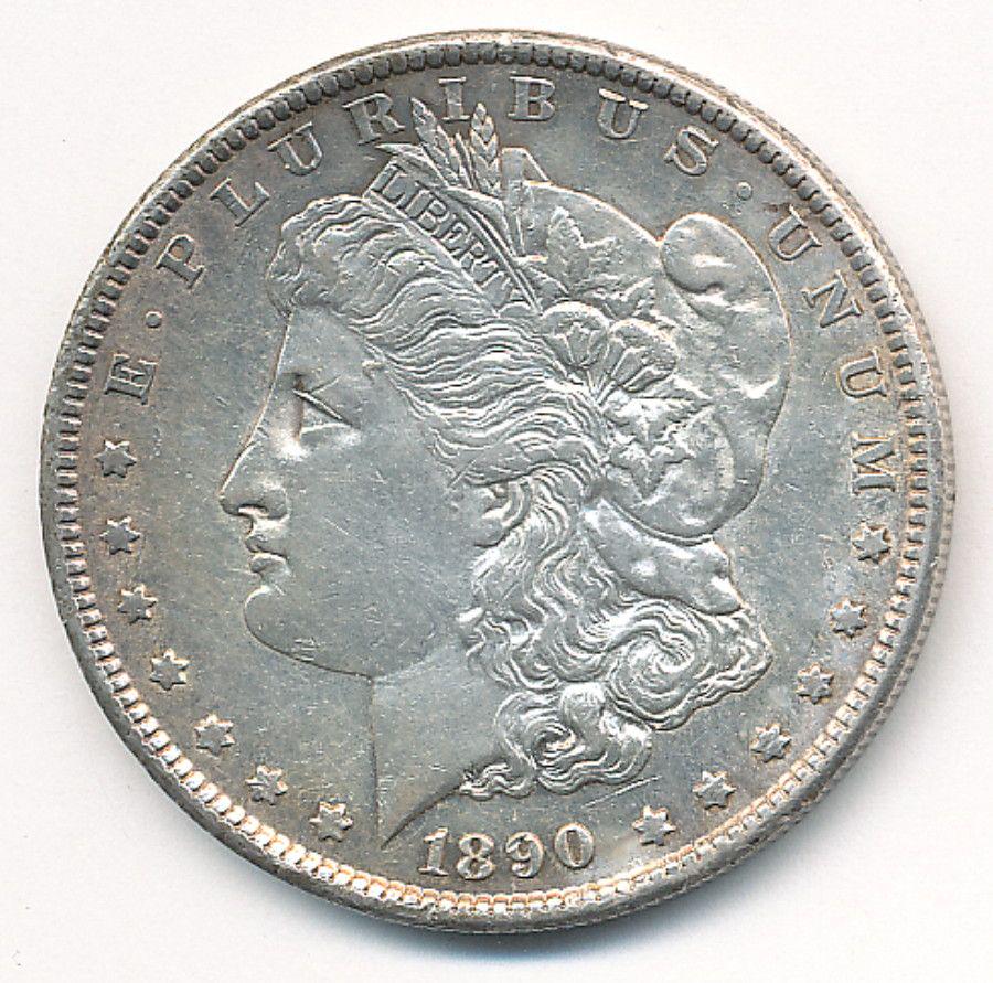 1890-S MORGAN SILVER DOLLAR AU (1 of 3)