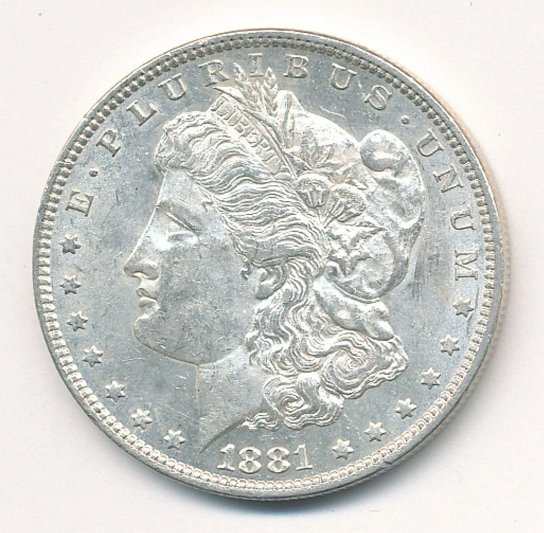 1881 MORGAN SILVER DOLLAR MS63: WINNER SHALL RECEIVE THE EXACT COINS SHOWN HERE