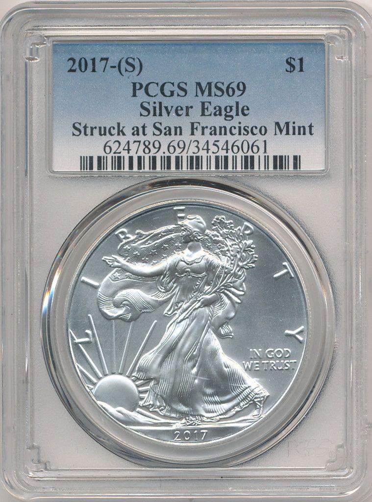 UNQUESTIONABLY RARE 2017-S SAN FRAN S. EAGLE: UNQUESTIONABLY RARE 2017-S SAN FRANCISCO SILVER EAGLE PCGS WINNER SHALL RECEIVE EXACT COIN SHOWN HERE