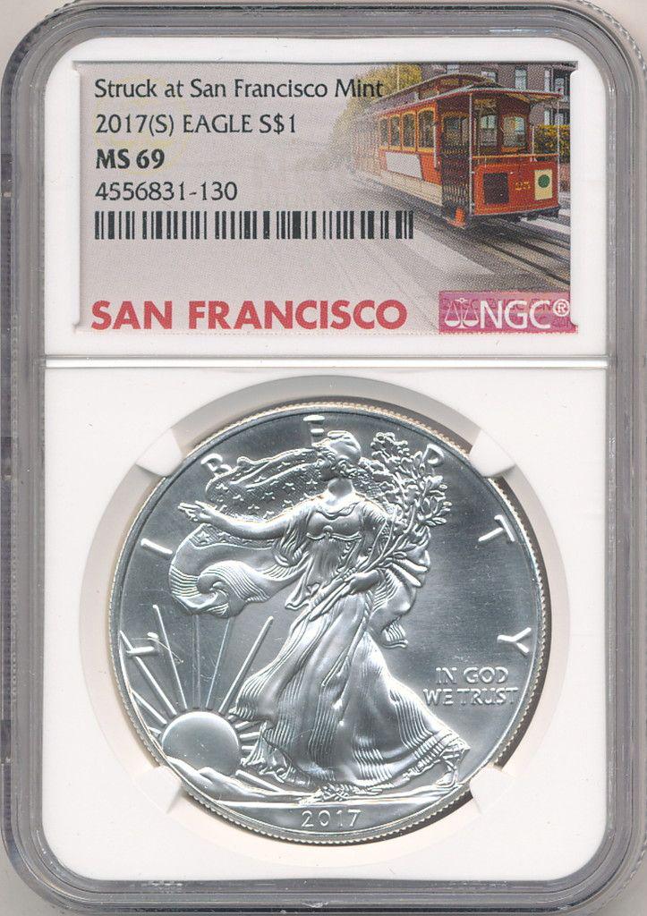 UNQUESTIONABLY RARE 2017-S SAN FRAN S. EAGLE: UNQUESTIONABLY RARE 2017-S SAN FRANCISCO SILVER EAGLE NGC WINNER SHALL RECEIVE EXACT COIN SHOWN HERE