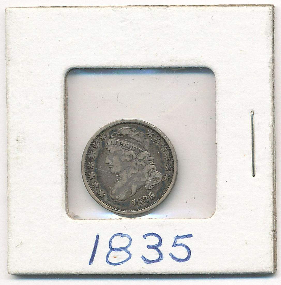 1835 CAPPED BUST DIME VF: WINNER SHALL RECEIVE THE EXACT COIN SHOWN HERE