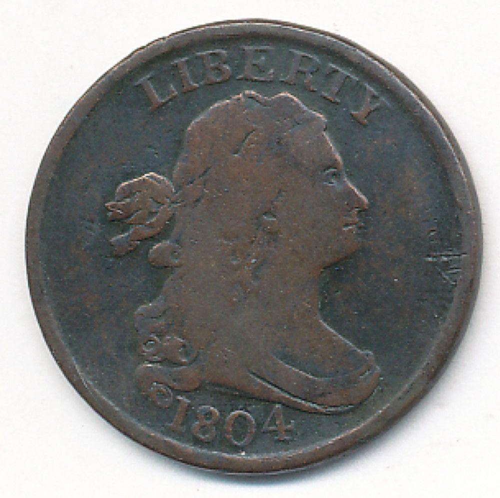 1804 1/2 CENT SPIKED CHIN VG-FINE: AS THIS IS LAST MINUTE LOT WE HAVE $2 LOWS ON ALL OF IT AND $2,000 HIGHS. ALL OF THESE LOTS ARE WORTH SOMEWHERE IN BETWEEN. ANY QUESTIONS ON THE SPECIFIC VALUES PLEASE FEEL FREE TO CALL OUR OFFICE TOL