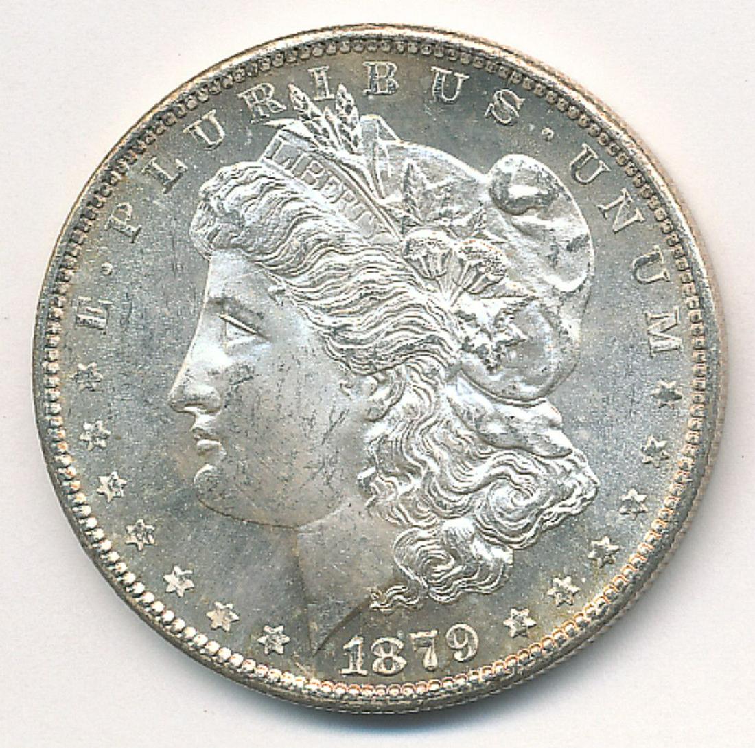 1879-S MORGAN MS64: AS THIS IS LAST MINUTE LOT WE HAVE $2 LOWS ON ALL OF IT AND $2,000 HIGHS. ALL OF THESE LOTS ARE WORTH SOMEWHERE IN BETWEEN. ANY QUESTIONS ON THE SPECIFIC VALUES PLEASE FEEL FREE TO CALL OUR OFFICE TOL