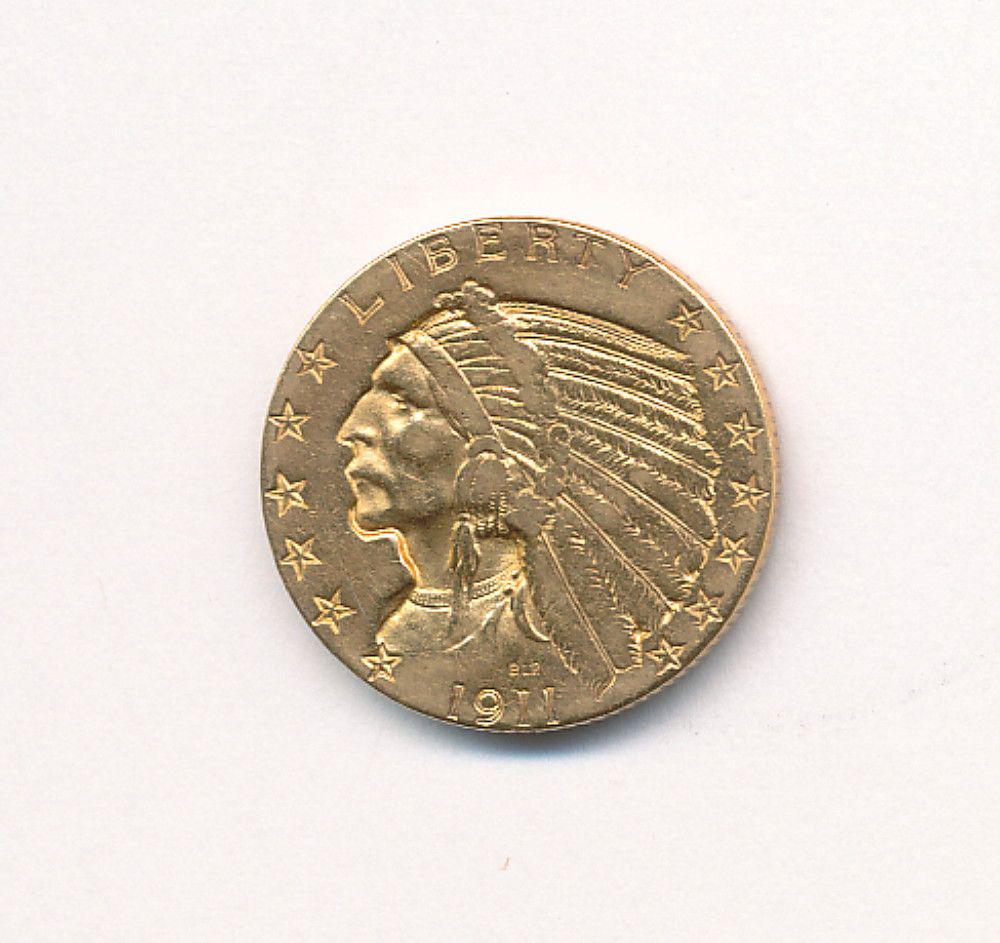 1911-S $5 DOLLAR INDIAN GOLD XF DETAIL: WINNER SHALL RECEIVE THE EXACT COIN SHOWN HERE.