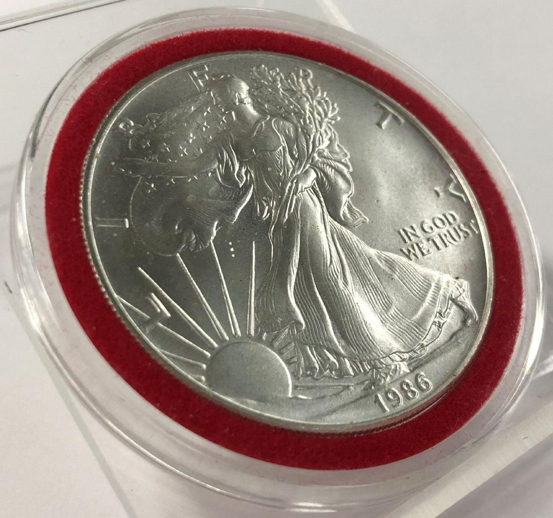 1986 AMERICAN SILVER EAGLE FRESH MS69 UNGRADE: 1986 AMERICAN SILVER EAGLE FRESH! MS69 UNGRADED WINNER SHALL RECEIVE EXACT COIN SHOWN HERE