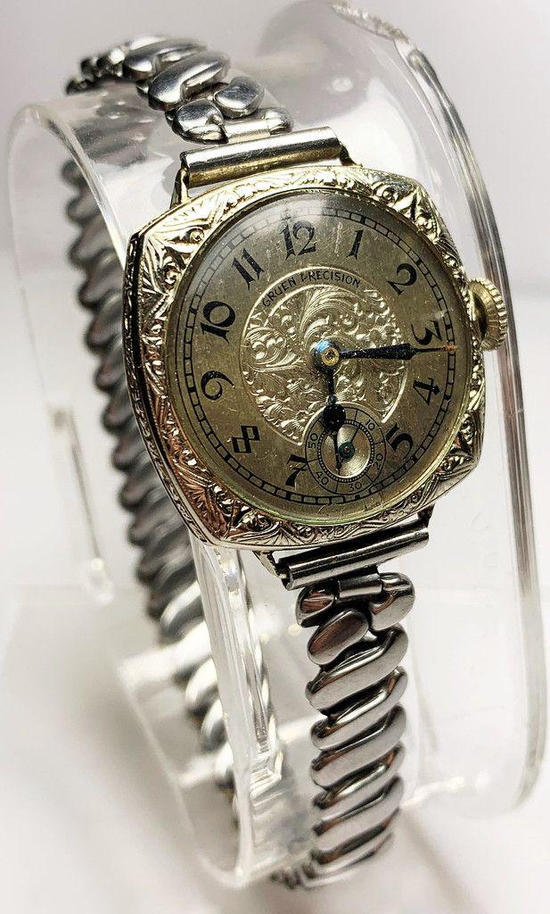 SMALL VINTAGE PRECISION BY GRUEN LADIES WATCH: WATCH DOES NOT RUN/ WORK. OUR CONSIGNOR ON THIS LOT ITEM OWNS A SMALL LOCAL HAIR SALON. HER BUSINESS WAS FORCED TO BE CLOSED TEMPORARILY DUE TO THE CORONAVIRUS. LET'S HELP SUPPORT OUR LOCAL HAIR SALON