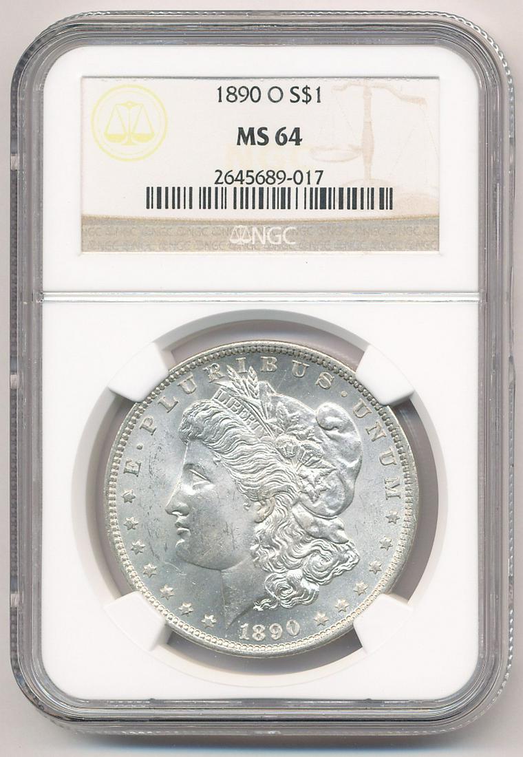 1890-O NGC MS64 MORGAN SILVER DOLLAR: OUR OLD FRIEND BOB HAS BEEN A CUSTOMER THROUGH MY COIN COMPANY FROM BACK SINCE THE OPENING OF OUR LOCATION AND GOING BACK WELL INTO THE LAST CENTURY. BOB HAS ASSEMBLED A COMPLETE MORGAN SILVER DOLLAR