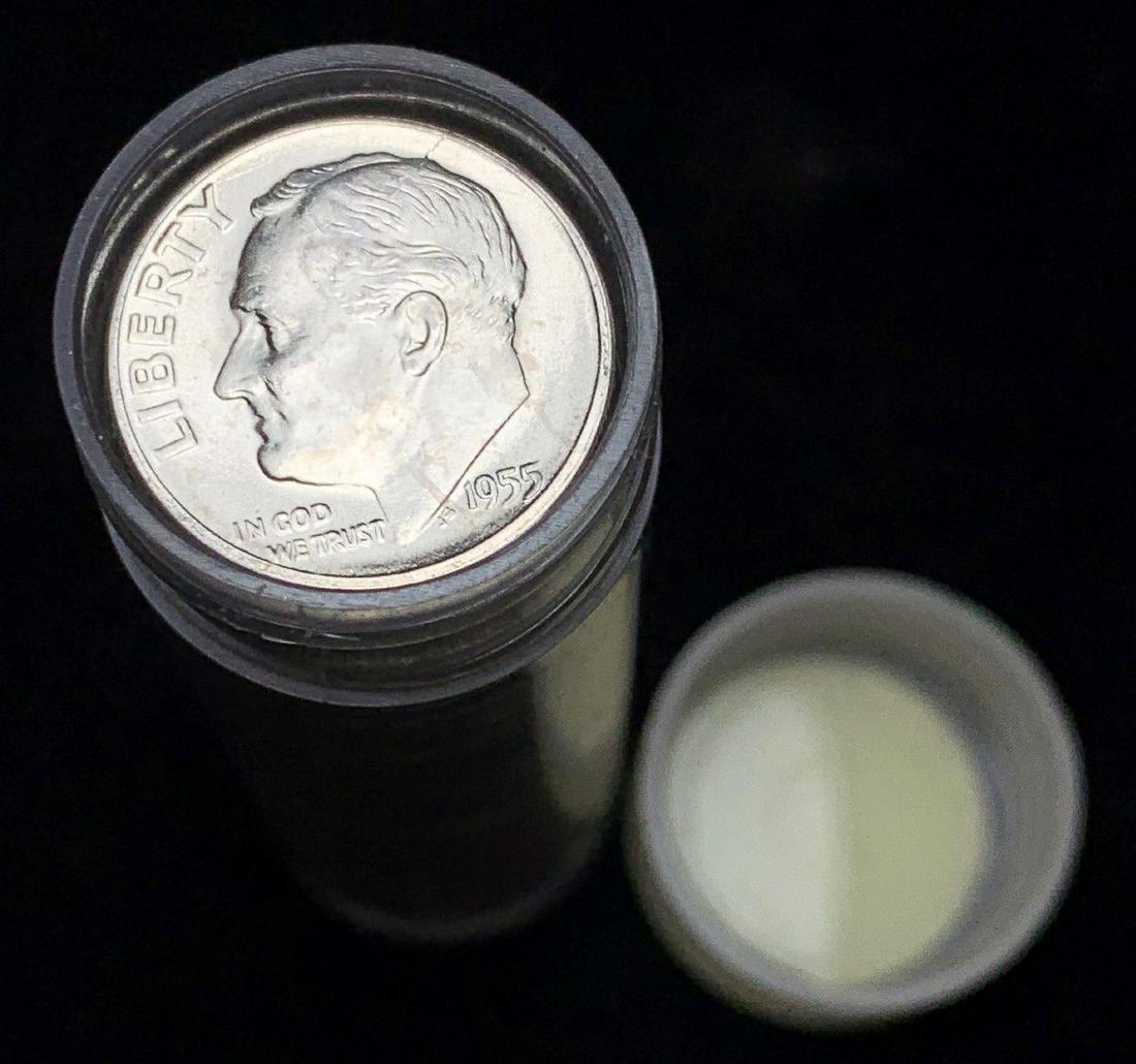 BU ROLL (50) COINS MINT 1955-S 90% SILVER DIMES: WINNER SHALL RECEIVE THE EXACT (50) COINS SHOWN HERE