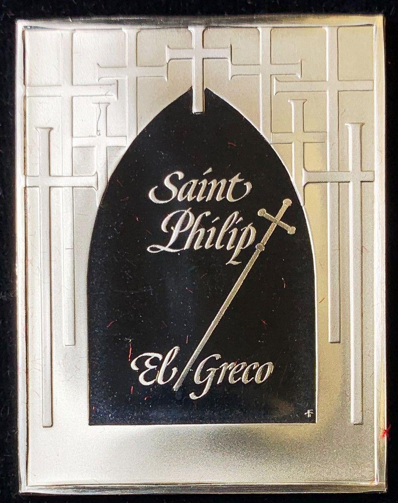 ANTIQUE ST.PHILIP EL GRECO SOLID STERLING SLVR BAR: ANTIQUE ST. PHILIP EL GRECO MINT SOLID STERLING SILVER BARTHE FRANKLIN MINT-1.320 OZWINNER SHALL RECEIVE THE EXACT ITEM SHOWN HERE