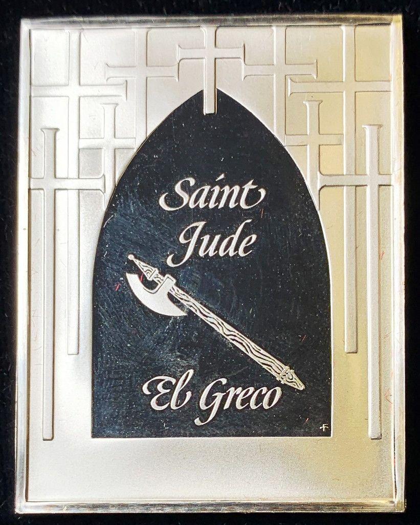 ANTIQUE ST.JUDE EL GRECO SOLID STERLING SLVR BAR: ANTIQUE SAINT JUDE EL GRECO MINT SOLID STERLING SILVER BARTHE FRANKLIN MINT-1.310 OZWINNER SHALL RECEIVE THE EXACT ITEM SHOWN HERE