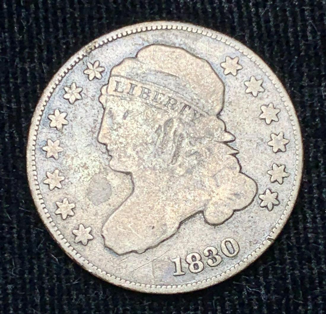 1830 CAPPED BUST DIME VG FINE: WINNER SHALL RECEIVE THE EXACT COIN SHOWN HERE