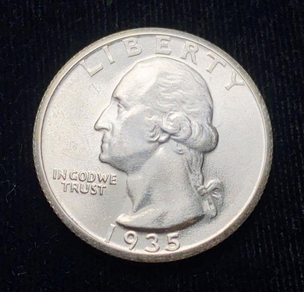 1935-S WASHINGTON 25 CENT PLEASING MS-63/65: WINNER SHALL RECEIVE THE EXACT COIN SHOWN HERE