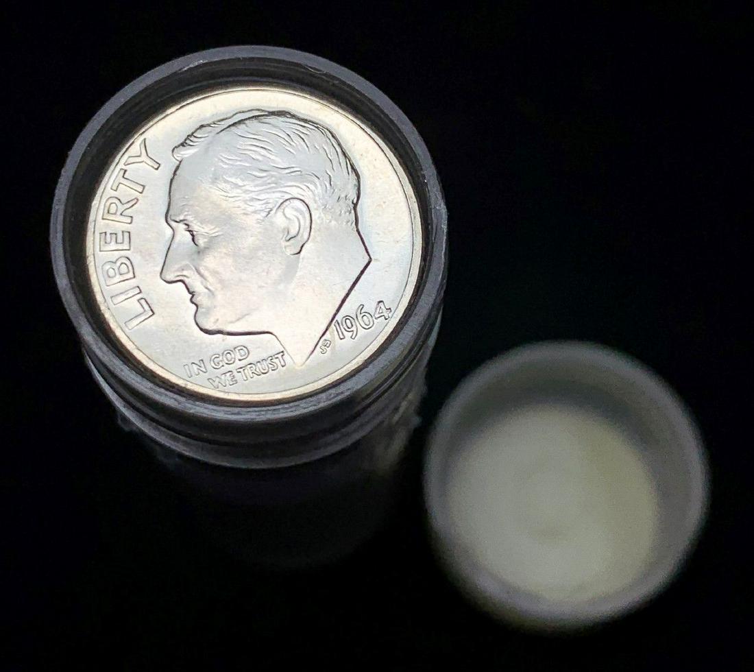 BU ROLL (50) COINS MINT 1955-D 90% SILVER DIMES: WINNER SHALL RECEIVE THE EXACT (50) COINS SHOWN HERE