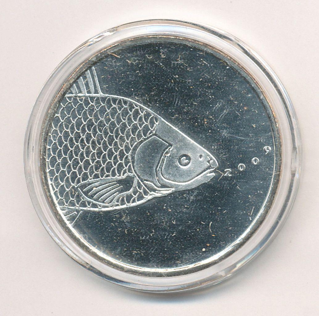 RARE 2009 1 OZ CUSTOM DESIGN FISH 999 SILVER ROUND: WINNER SHALL RECEIVE THE EXACT ROUND SHOWN HERE